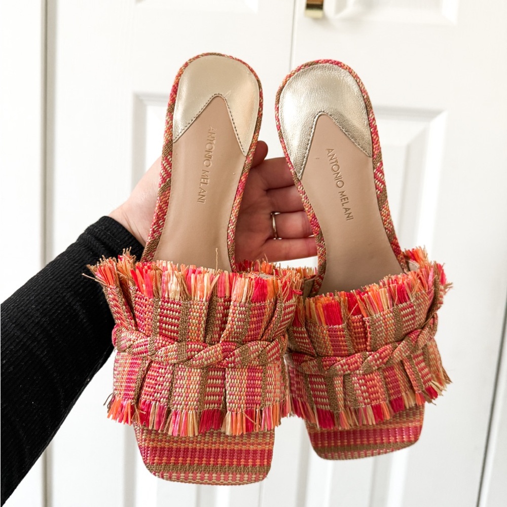 Antonio Melani Colorful Fringe Women's Heels - Picture 4 of 6
